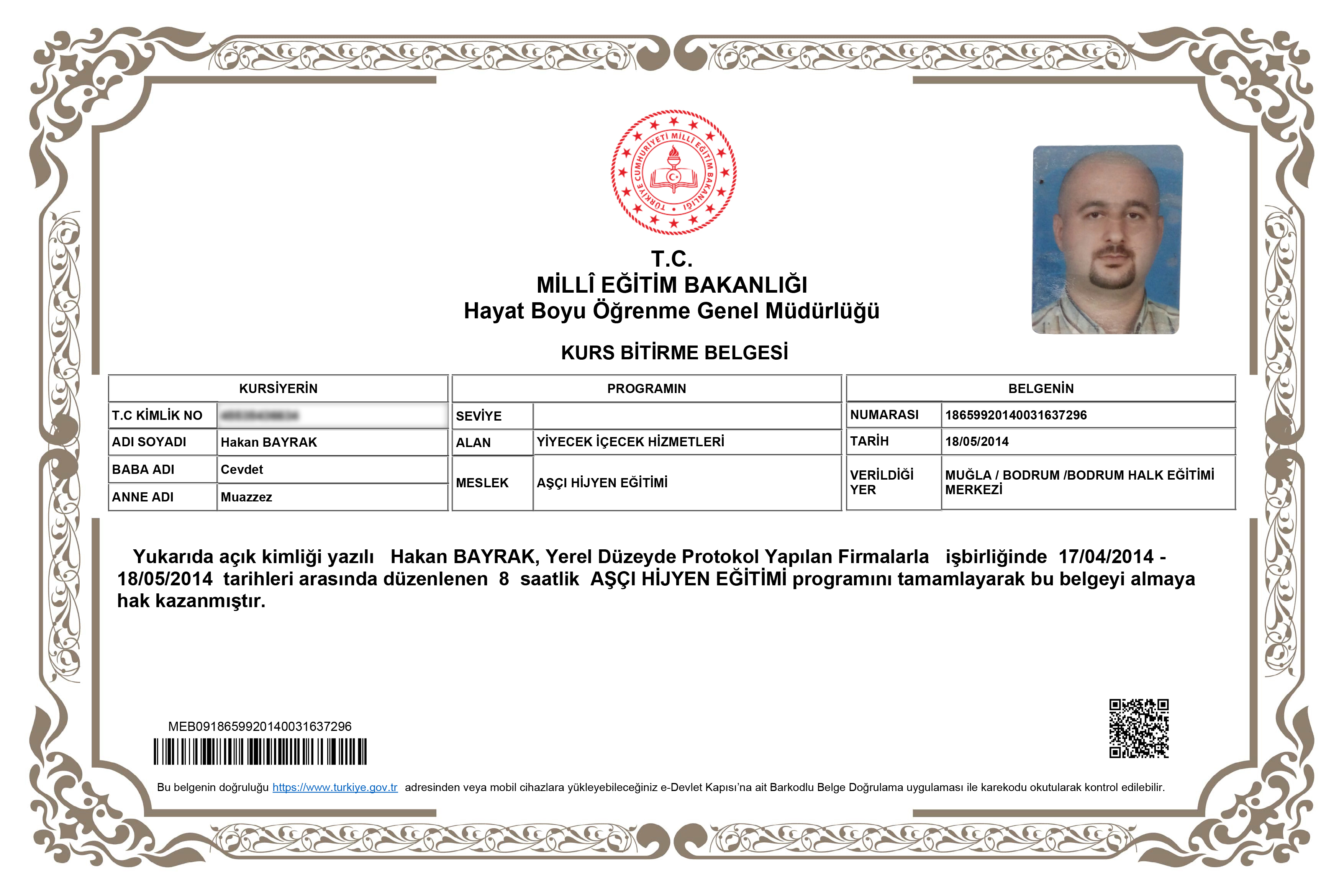 Hijyen Belgesi