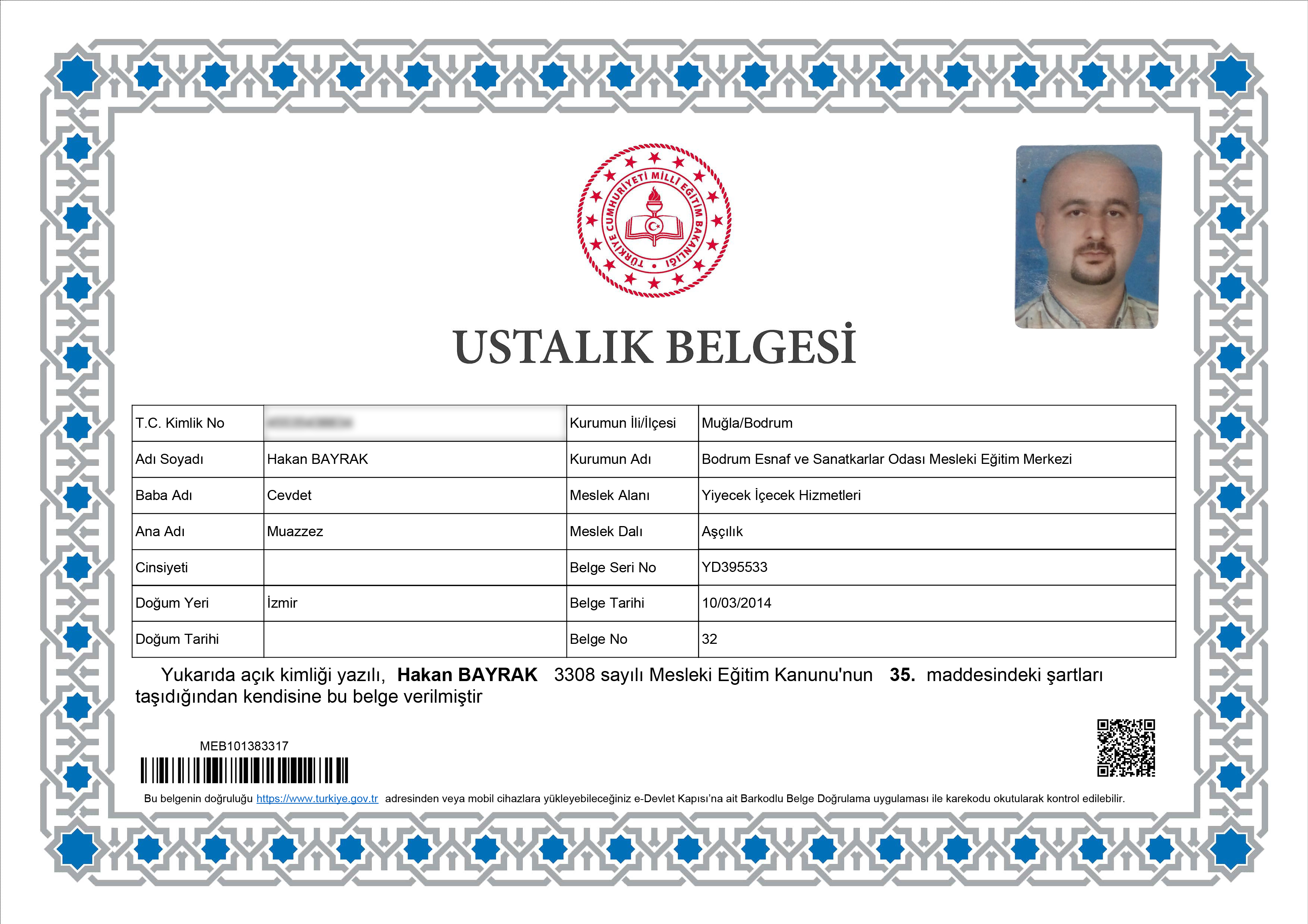 Ustalık Belgesi